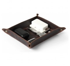 Londo 정품 가죽 빈 주머니 - Vide Poche - 가죽 트레이 정리함, 실용적인 보관함 - 지갑, 시계, 열쇠, 동전, 휴대폰 및 사무용품용(갈색)