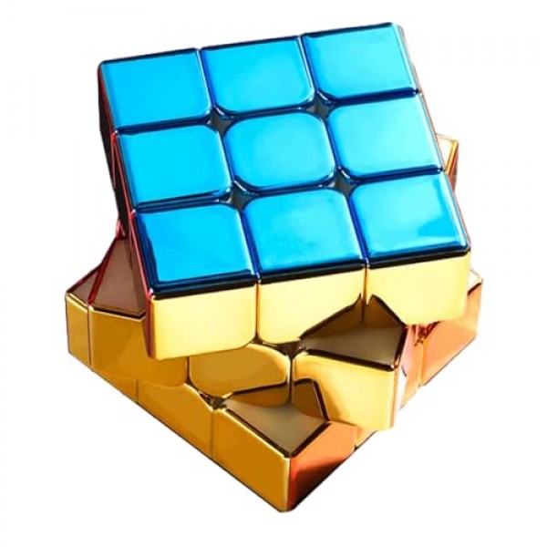 BroMoCube ShenShou Legend 3x3 메탈릭 스피드 큐브 스티커 없는 메탈릭 미러 반사 큐브(Matallic)