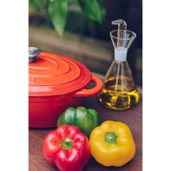 Lätt Home Orange Collection Cocotte 주철, 에나멜 처리, 모든 열원(타원형, 29cm, 3.85l) 타원형, 29cm, 3.85l