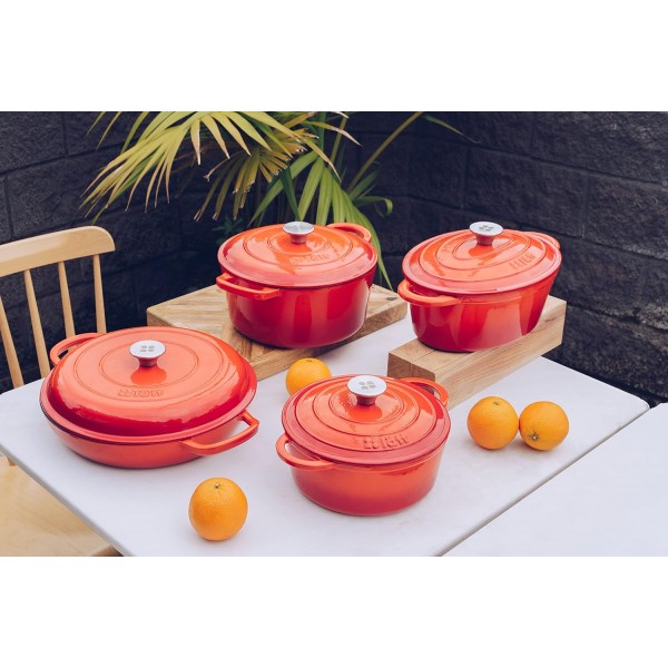 Lätt Home Orange Collection Cocotte 주철, 에나멜 처리, 모든 열원(타원형, 29cm, 3.85l) 타원형, 29cm, 3.85l