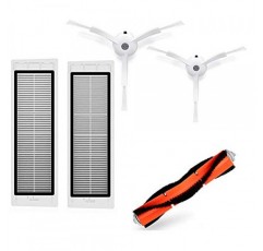 xcivi 교체 부품 키트 Xiaomi MiJia1 1S Roborock Xiaowa S50 S51 S55 S5 E20 E25 C10 T6 T60 T65 로봇 진공 청소기와 호환되는 HEPA 필터, 사이드 브러시 및 롤링 브러시 (5)