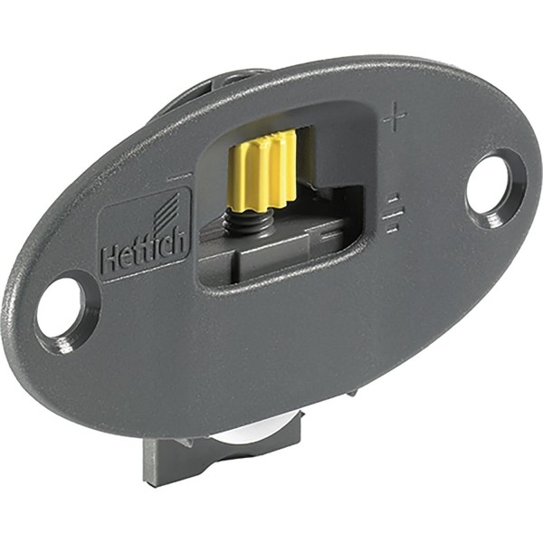 HETTICH 9115219 Slide-Line 55 Plus 내부 슬라이딩 도어 러너, 플라스틱 앤트러사이트, 실버
