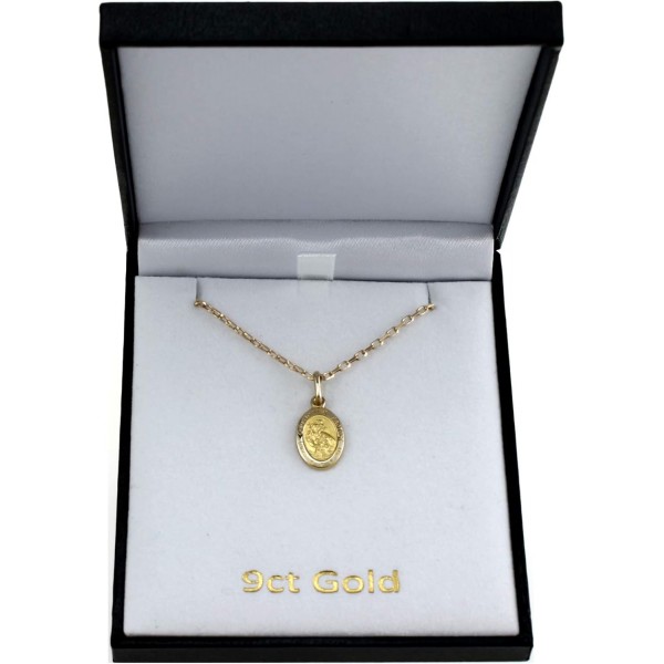 Alexander Castle Small 9ct Gold St Christopher Pendant 메달 목걸이, 18