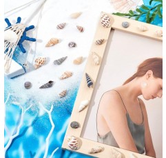 140pcs 혼합 모양 조개 바다 나선형 쉘 비즈 양초에 대 한 자연 쉘 비즈 장식 해변 테마 파티 웨딩 장식 물고기 탱크 및 꽃병 필러 Mixed Shape-140pcs
