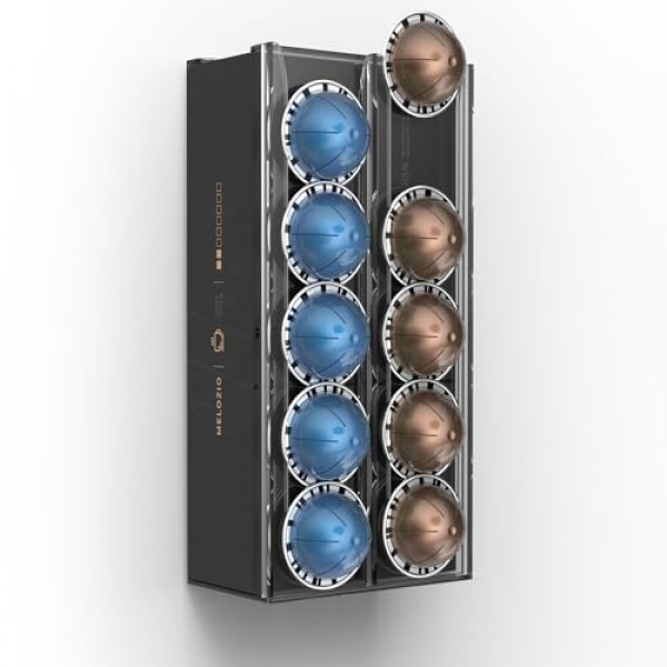 Nespresso Vertuo 포드 홀더용 GALVANOX 보관 마운트(포드 10개 + 박스 2개 용량) 캐비닛 또는 벽 아래용 아크릴 정리함
