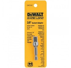 DEWALT DW2542 1/4인치 육각 드라이브-3/8인치 소켓 어댑터, 실버