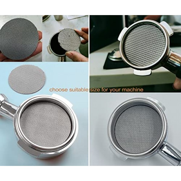3PCS 전문 53.5mm 커피 퍽 스크린/에스프레소 포터필터 하부 샤워 스크린/콘택트 스크린/재사용 가능한 필터 스크린-1.7mm 두께 150um-스테인레스 스틸