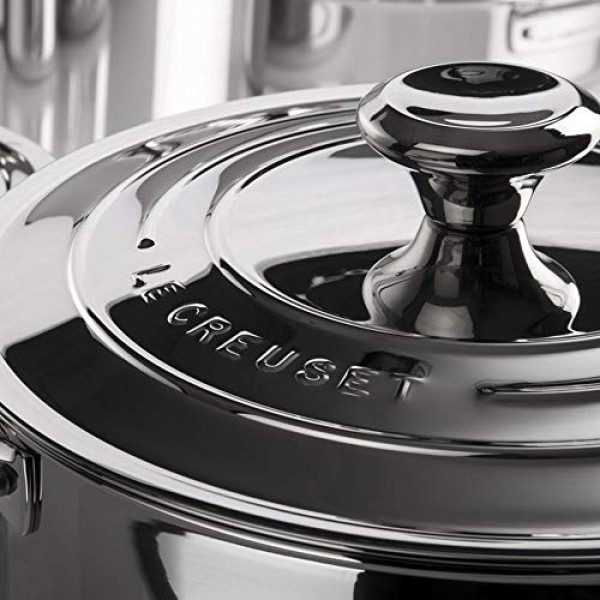 Le Creuset 삼겹 스테인리스 스틸 4쿼트 냄비(도우미 손잡이 포함)
