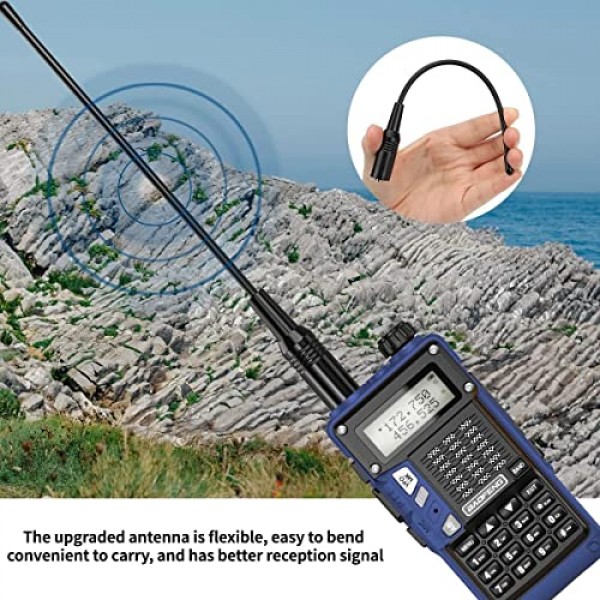Baofeng Radio UV-S9 Pro Ham Radio UV-5R 듀얼 밴드 8W 고출력 휴대용 양방향 라디오(배터리 및 USB 충전기 케이블 워키토키 포함) 핸드헬드 업그레이드(파란색)