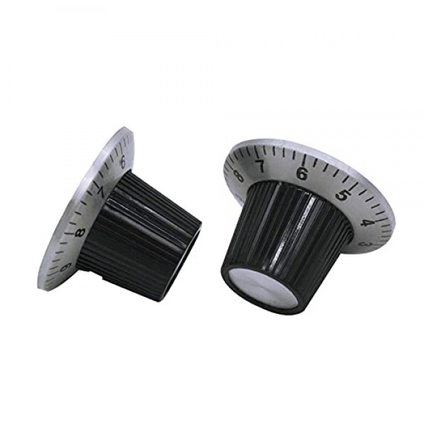Mxuteuk 6Pcs 검정색 실버 전위차계 제어 손잡이 볼륨 오디오 일렉트릭 기타 베이스 나사 유형 29x18mm(dh) KNOB-C-2