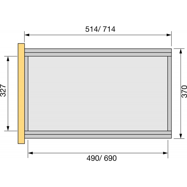 HETTICH 20532 Systema Top 2000 스틸 서랍(서랍) 설치 폭 392mm, 스틸 알루미늄 효과, 실버