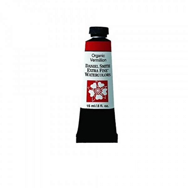 DANIEL SMITH 엑스트라 파인 수채화 물감, 15ml 튜브, 유기농 버밀리온, 284600064, 0.5 Fl Oz (1팩)