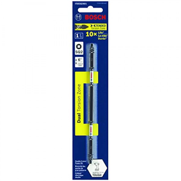 BOSCH ITDESQ2601 1피스 6인치 Square #2 임팩트 견고한 양단 스크루드라이빙 비트