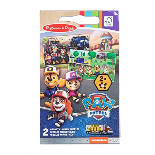 Melissa & Doug PAW 순찰 자기 직소 퍼즐 - 대형 강아지 트럭 | 어린이를 위한 퍼즐 | 여행 활동 패드 | 3세 이상 | 남아 또는 여아를 위한 선물 | FSC 인증 소재