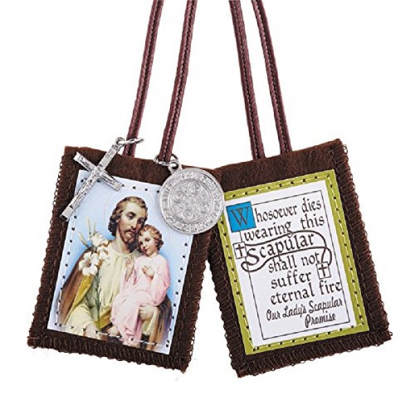 메달이 달린 Autom St. Joseph 스카풀라