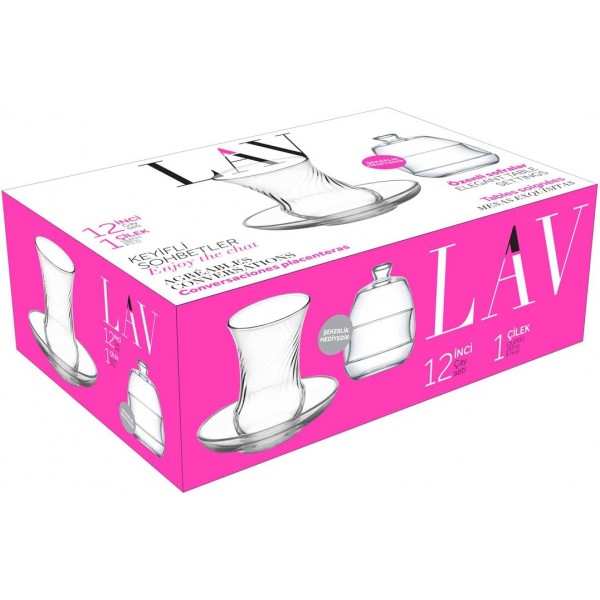 Lav INCI 찻잔과 설탕 그릇 13 터키시 세트