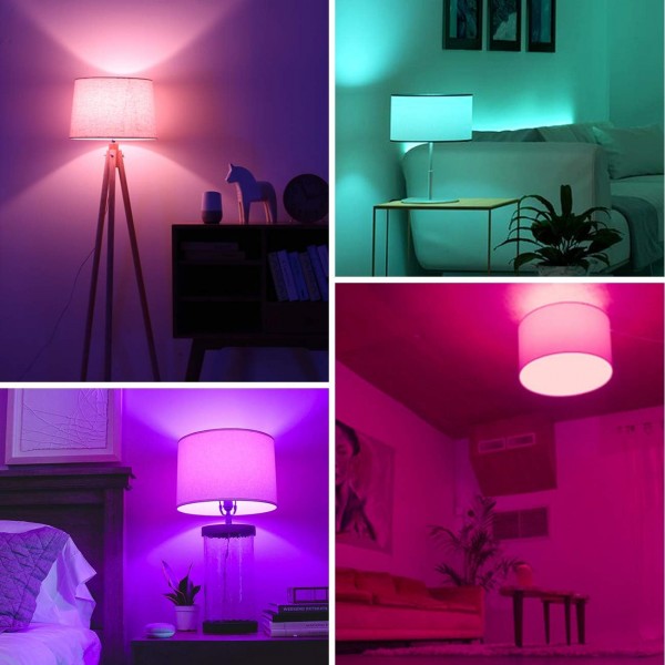 E14 WiFi 스마트 LED 전구, ANWIO G45 Alexa 전구 E14 소형 나사, Alexa, Echo, 470LM, 5W와 함께 작동, 40W 교체, Google Assistant, RGB 색상 변경 전구, TUYA/Smart Life APP(2팩) 2개(팩) 1)