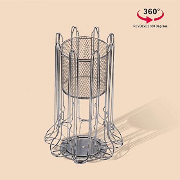 네스프레소 포드 홀더, Vertuo 포드 홀더 회전식 스탠드 보관함, 360도, 네스프레소 Vertuo용 크롬 커피 포드 홀더 정리함, 포드 80개