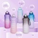 DEARRAY 2리터 대형 물병 with 빨대 & 타임 마커 2L BPA Free Motivational Water Bottle with Time 2000ml Motivational Sports Bottle for Gym, Fitness, Hiking (Light Purple/Light Pink) 라이트 퍼플 / 라이트 
