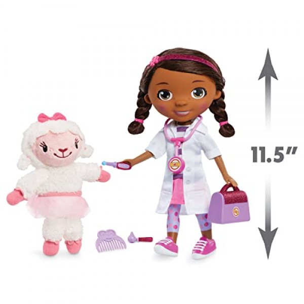 Disney Junior Doc McStuffins 10주년 기념 검진 인형 및 액세서리, 3세 이상용 공식 라이선스 아동 장난감, Just Play의 선물 및 선물