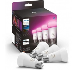 Philips Hue White & Color Ambiance E27 4개들이 팩, 4x570lm, 밝기 조절 가능, 최대 1600만 가지 색상 & White & Color Ambiance GU10 3개들이 팩, 3x350lm, 밝기 조절 가능, 최대 1600만 가지 색상