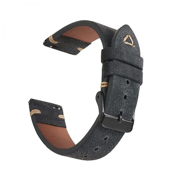 WOUKUP 퀵 릴리스 스웨이드 가죽 시계 밴드 남성용 빈티지 시계 밴드 시계 스트랩 18mm 19mm 20mm 21mm 22mm 24mm