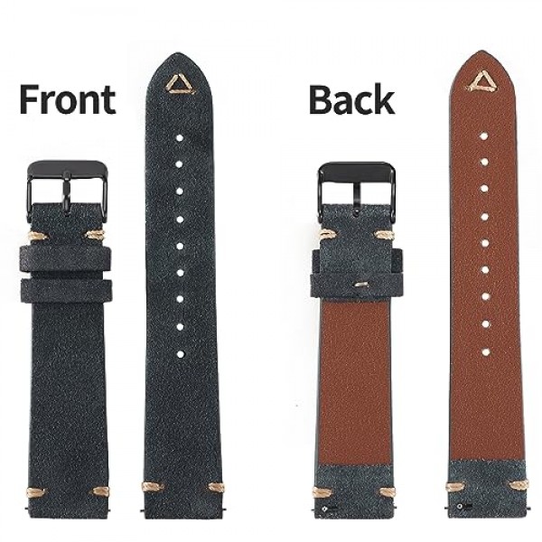 WOUKUP 퀵 릴리스 스웨이드 가죽 시계 밴드 남성용 빈티지 시계 밴드 시계 스트랩 18mm 19mm 20mm 21mm 22mm 24mm