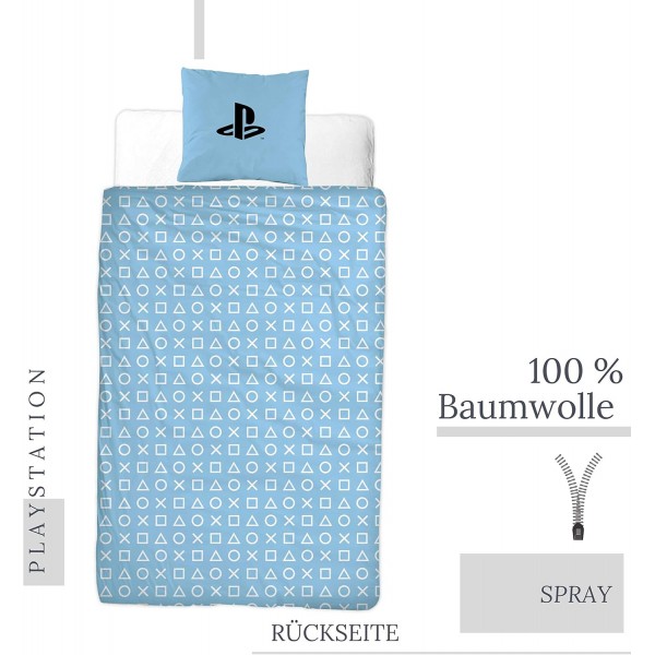 Character World Playstation 침대 시트 135x200 + 베갯잇 80x80 Gamer Playstation · 면 100% · Teenage 침대 시트