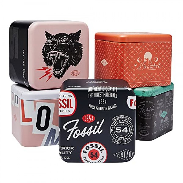 여성용 화석 시계 Stella Three-Hand Date, 스테인리스 스틸 시계, 케이스 크기 37mm