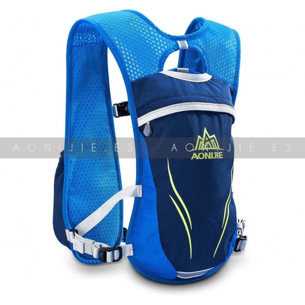 AONIJIE Professional 5.5L 야외 수화 팩 Mochilas Trail Marathoner 러닝 레이싱 수화 조끼 Blue One Size