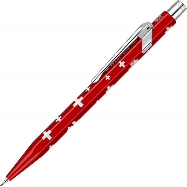Caran d'Ache Metal-X Basic 0844.253 스위스 국기 금속 케이스가 있는 리드 홀더 0.7mm 연필 리드 길이 12.5cm