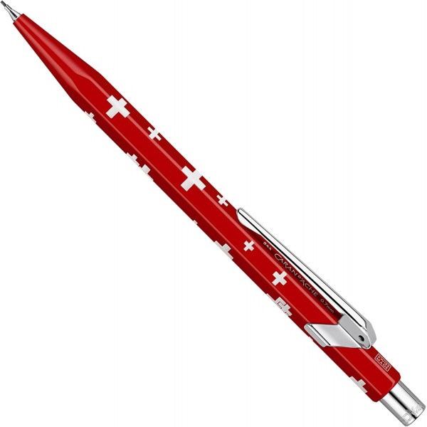 Caran d'Ache Metal-X Basic 0844.253 스위스 국기 금속 케이스가 있는 리드 홀더 0.7mm 연필 리드 길이 12.5cm