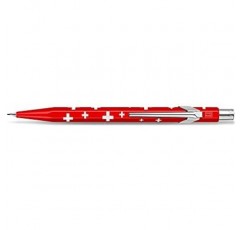 Caran d'Ache Metal-X Basic 0844.253 스위스 국기 금속 케이스가 있는 리드 홀더 0.7mm 연필 리드 길이 12.5cm