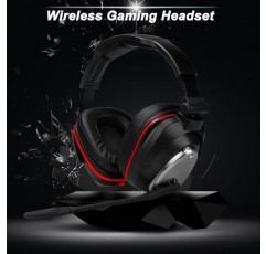 PS4,PS4 슬림 닌텐도 스위치 및 PC용 HUHD 2.4G 무선 게임용 헤드셋 Deep Bass 및 Rotating Metal Earcups Single