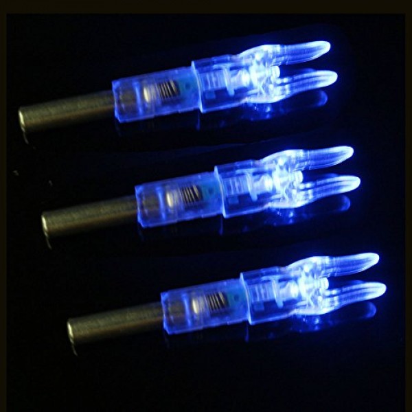 6PCS-양궁 사냥을위한 스위치 버튼이있는 내경 .244/6.2mm Led Nocks가있는 화살표 용 새 S 조명 노크
