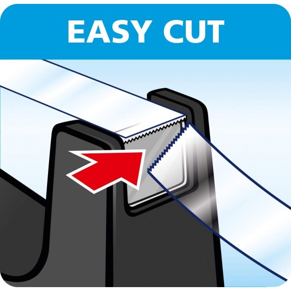 tesa® Easy Cut Professional - tesafilm®용 안정적인 테이블 디스펜서 - 대형 접착 필름 롤 처리용 - 레드/블루