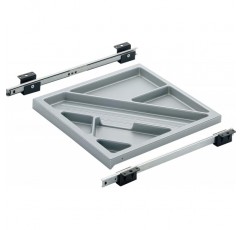 HETTICH 9037044 Systema Top 2000 사무용 필기구 풀아웃 세트 380mm 롤 컨테이너용 플라스틱 검정, 은색