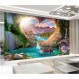 RAILONCH 5D 다이아몬드 페인팅, DIY 다이아몬드 페인팅 키트, 대형 하트 모양의 동굴 풍경 전체 드릴 다이아몬드 크리스탈 라인 석 자수 사진 거실 장식 벽 (50x120cm)