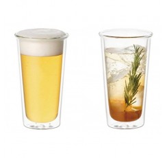 이중벽 맥주잔 2개 세트 - Kinto Cast - 340ml(11.5fl. oz.)(일본 수입)