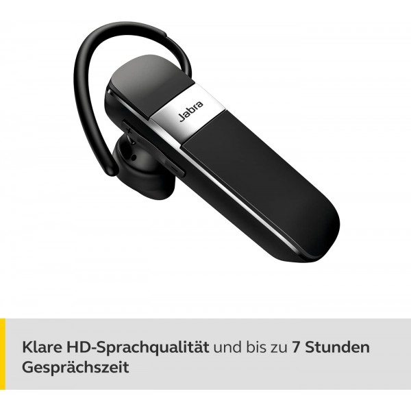 Jabra Talk 15 SE Mono Bluetooth 헤드셋 - 헤드셋 - 마이크가 내장된 프리미엄 무선 단일 이어폰, 미디어 스트리밍 및 최대 7시간 통화 - Black Black Talk 15