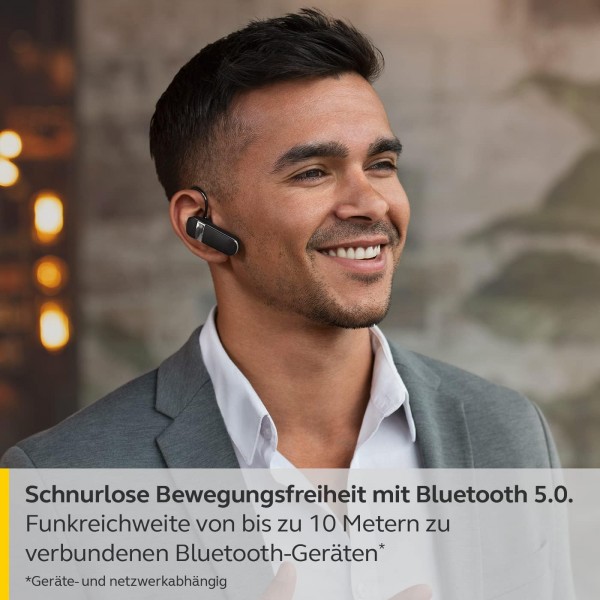 Jabra Talk 15 SE Mono Bluetooth 헤드셋 - 헤드셋 - 마이크가 내장된 프리미엄 무선 단일 이어폰, 미디어 스트리밍 및 최대 7시간 통화 - Black Black Talk 15