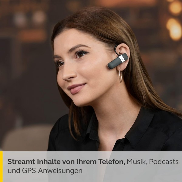 Jabra Talk 15 SE Mono Bluetooth 헤드셋 - 헤드셋 - 마이크가 내장된 프리미엄 무선 단일 이어폰, 미디어 스트리밍 및 최대 7시간 통화 - Black Black Talk 15