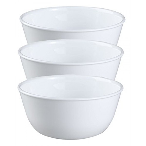 Corelle Coordinates Wh Corelle Livingware 슈퍼 수프/시리얼 그릇, 28온스, 겨울 프로스트 화이트, 3개 세트