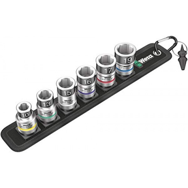 WERA 05003995001 벨트 C 1 Zyklop 소켓 세트(홀딩 기능 포함), 1/2 드라이브, 7개