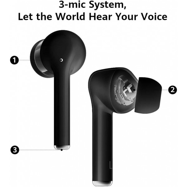 HUAWEI FreeBuds 3i 무선 헤드폰(탁월한 소음 제거 기능 포함)(마이크 3개, Bluetooth 연결, 10mm 다이내믹 드라이버, 간편한 페어링), 블랙