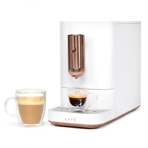 Café Affetto 자동 에스프레소 머신 | 90초 안에 브루잉 | 균형 잡힌 추출을 위한 20바 펌프 압력 | 5가지 조절 가능한 분쇄도 수준 | 음료 맞춤 제작을 위해 WiFi 연결 | 매트 