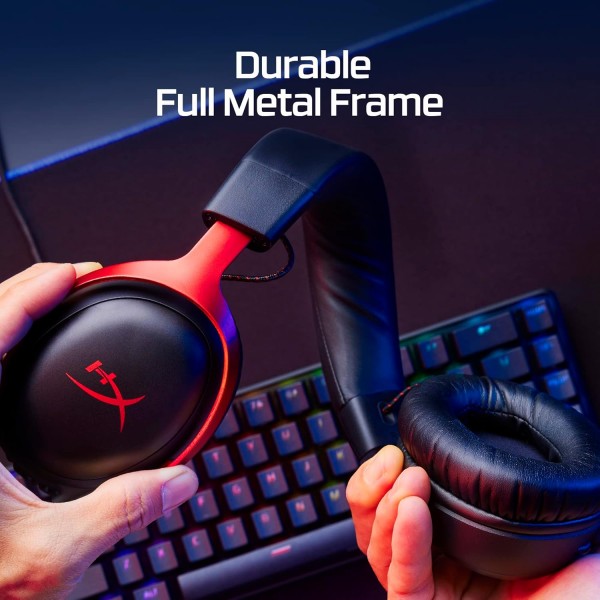 HyperX Cloud III - 유선 게이밍 헤드셋, PC, PS5, Xbox 시리즈 X|S, 53mm 각진 드라이버, DTS, 메모리 폼, 견고한 프레임, 울트라 클리어 10mm 마이크, USB-C, USB-A, 3.5mm