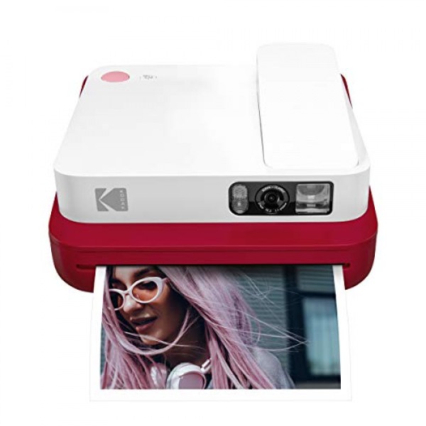 KODAK Smile 클래식 디지털 즉석 카메라(Bluetooth 포함)(빨간색) 스티커 번들
