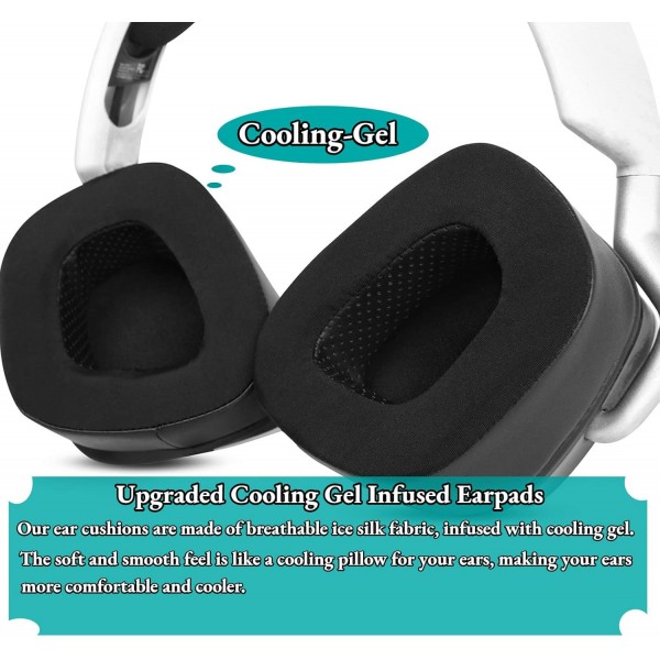 Corsair Void RGB Elite/Corsair Void/Pro/Void RGB SE 게임용 헤드셋과 호환되는 냉각 젤 교체용 이어 패드 업그레이드 7.1 메모리 폼 두께 증가(세트 1)