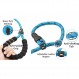 Moonpet 개 가죽 끈 리트리버 가죽 끈 (Stop Moxon Leash 포함) 작은 개, 180cm, 파란색 6 FT * 0.3 ''작은 개 파란색 용 칼라 조절 가능한 가죽 끈이있는 내구성있는 부드러운 반사